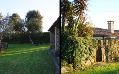 Rear garden gate and short path to the separate pool area